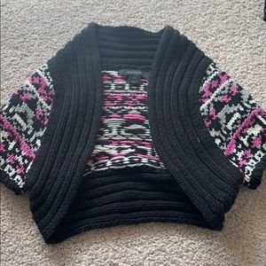 Express crop short sleeve sweater cardigan